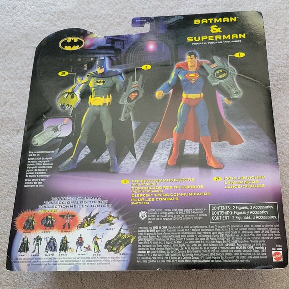 New Batman Superman Action Figure 2 Pack 2003 Mattel DC Comics Vintage NWT - Picture 7 of 10